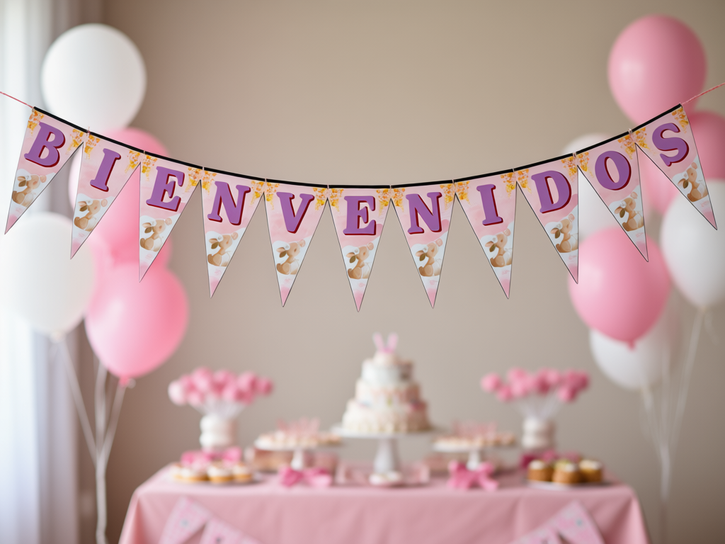 Kit Imprimible Baby Shower Coneja Rosa